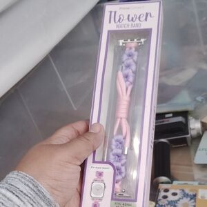 Flower Watch Band - Pink & Lavender Braided Apple Watch Strap